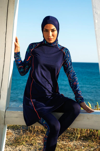 Lycra Navy Burkini Modest Swimwear M2230