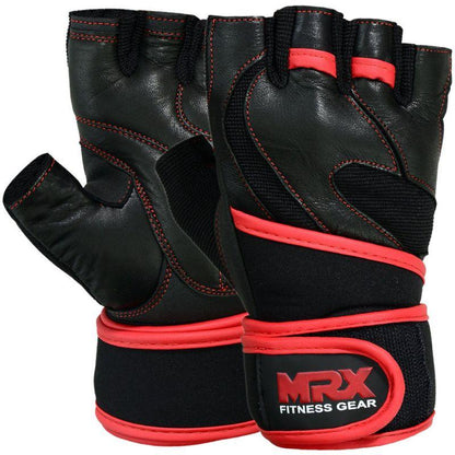 Mrx Weight Lifting Leather Gloves With Long Wrist Strap - Triathlete Store