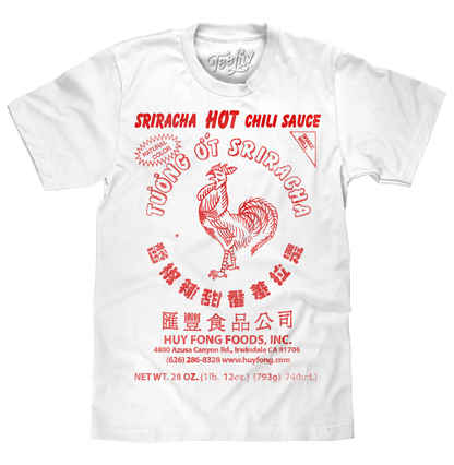 Sriracha Label T-Shirt - White