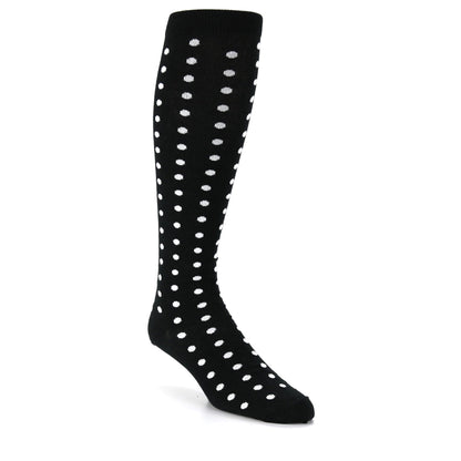 Black White Polka Dot Socks - Men's Over-the-Calf Socks