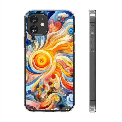 Colorful Abstract Swirl Clear Phone Case