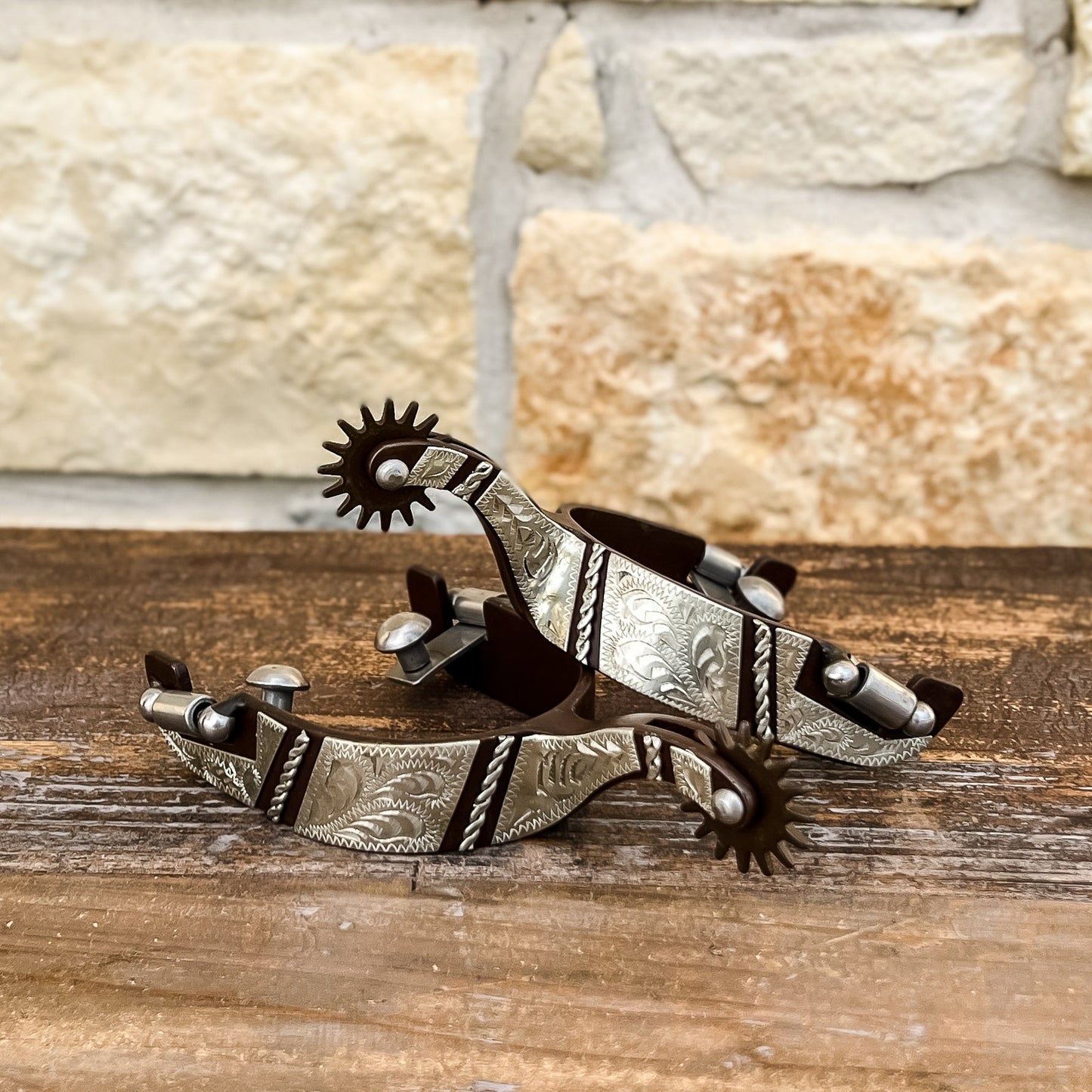 AJ Tack Ladies Antique Brown Western Spurs