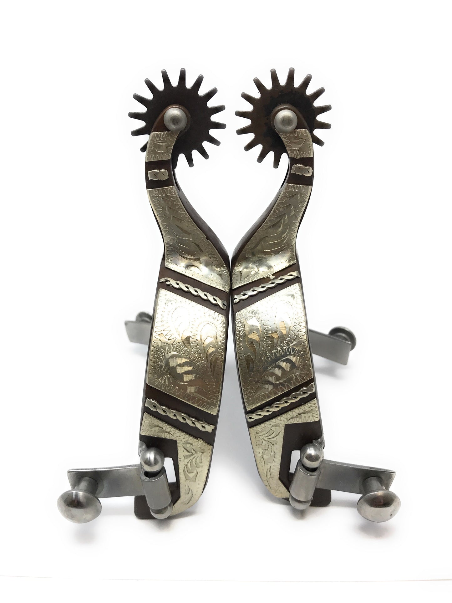 AJ Tack Men's Western Engraved Rock Grinder Spurs