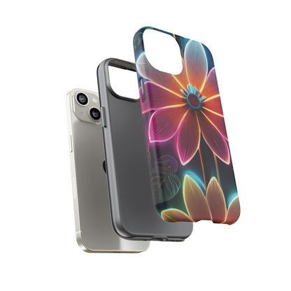 Vibrant Neon Flowers Tough Phone Case