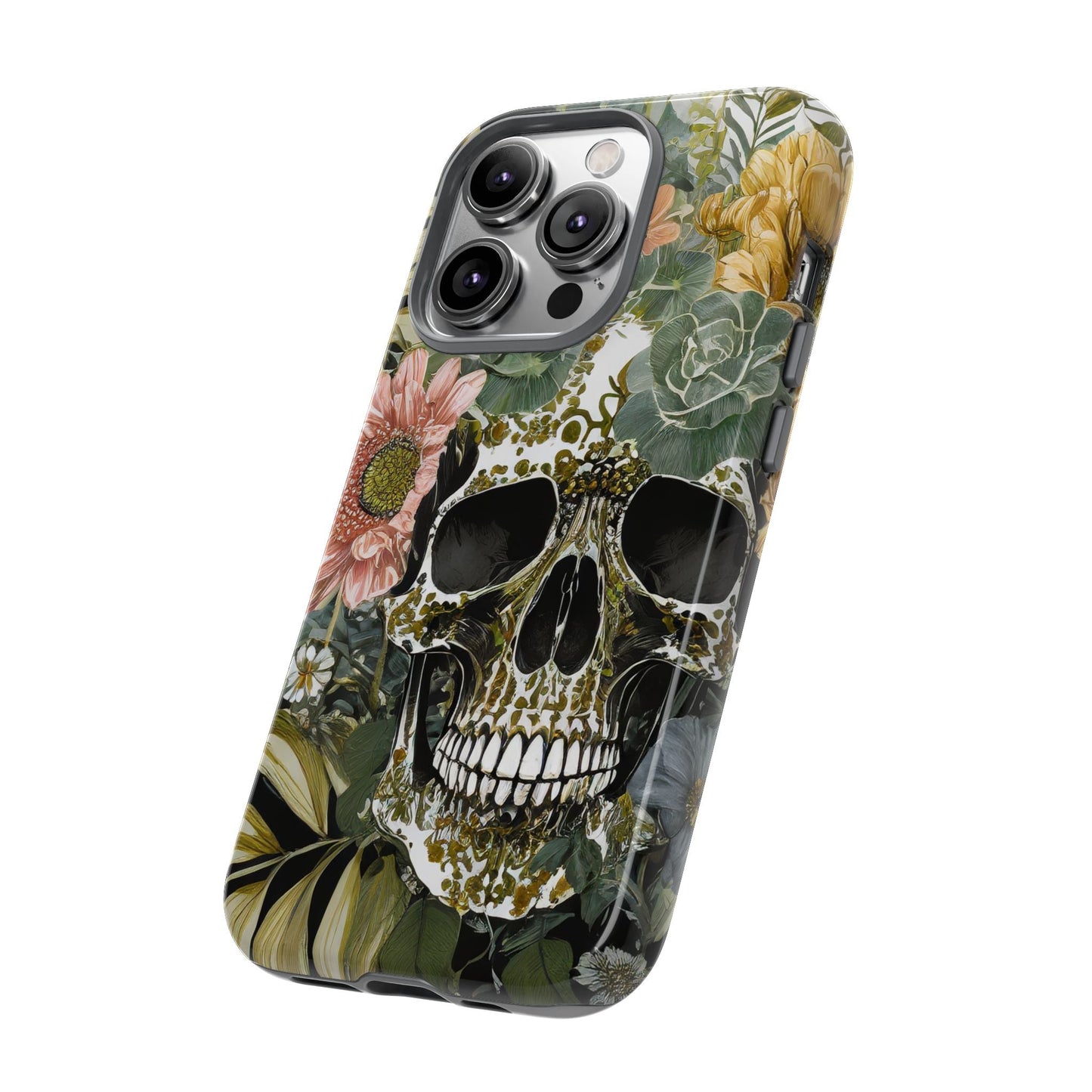 Floral Skull Tough Phone Case