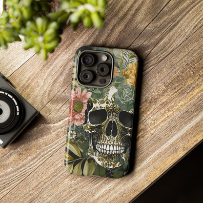 Floral Skull Tough Phone Case