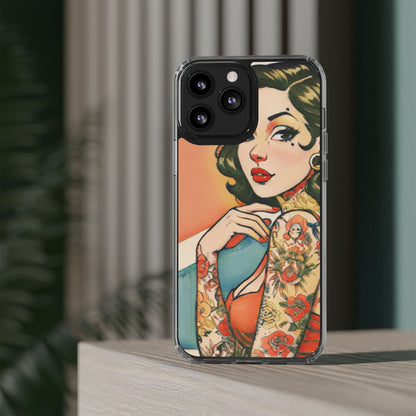 Retro Pin Up Clear Phone Case