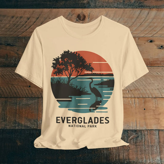 Everglades National Park Unisex Fit T-Shirt Logo Retro Sunset