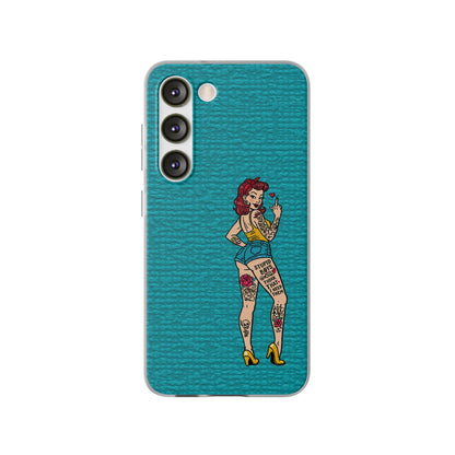 Sassy Pin-Up Stupid Boys Teal Flexi Phone Case
