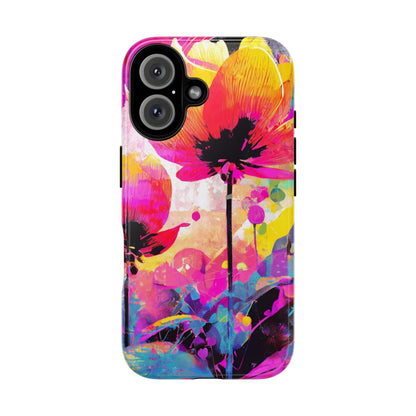 Neon Floral Tough Phone Case