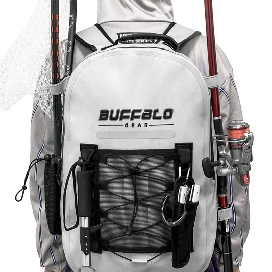 27QT Waterproof Fishing Backpack with Rod Holder