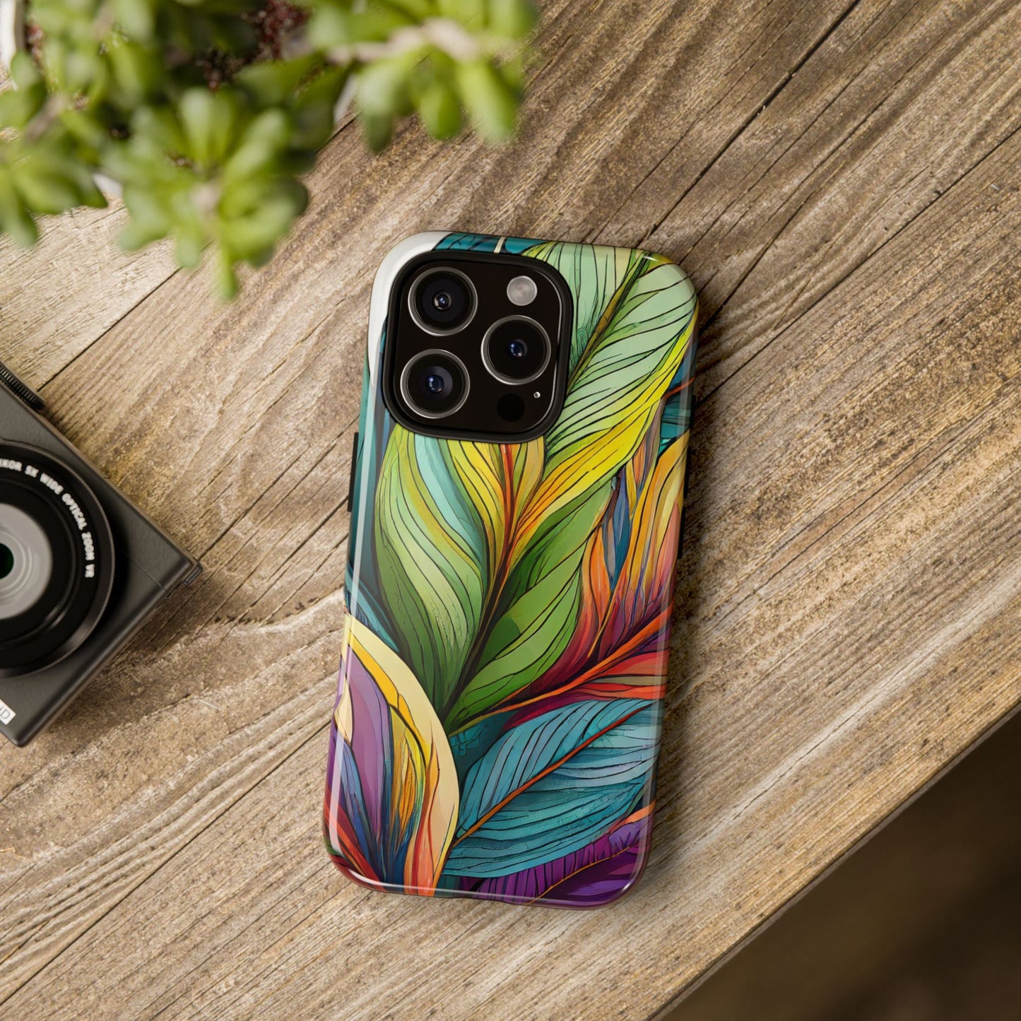 Vibrant Tropical Leaf Tough Phone Case