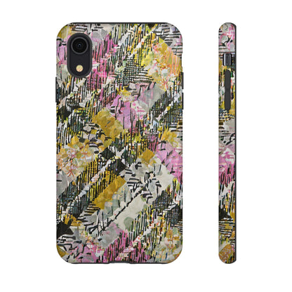 Purple Plaid Floral Artistic Tough Phone Case