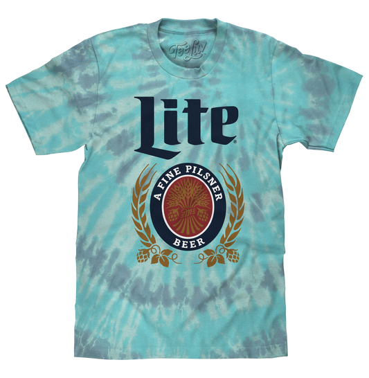 Miller Lite Beer Tie Dye T-Shirt - Coral Reef Tie Dye