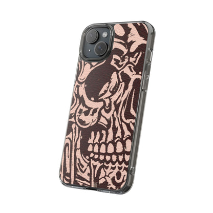 Gothic Abstract Skull Clear Phone Case