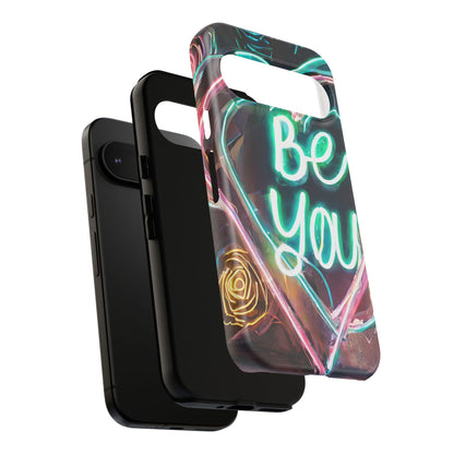 Be You Colorful Neon Heart Tough Phone Case
