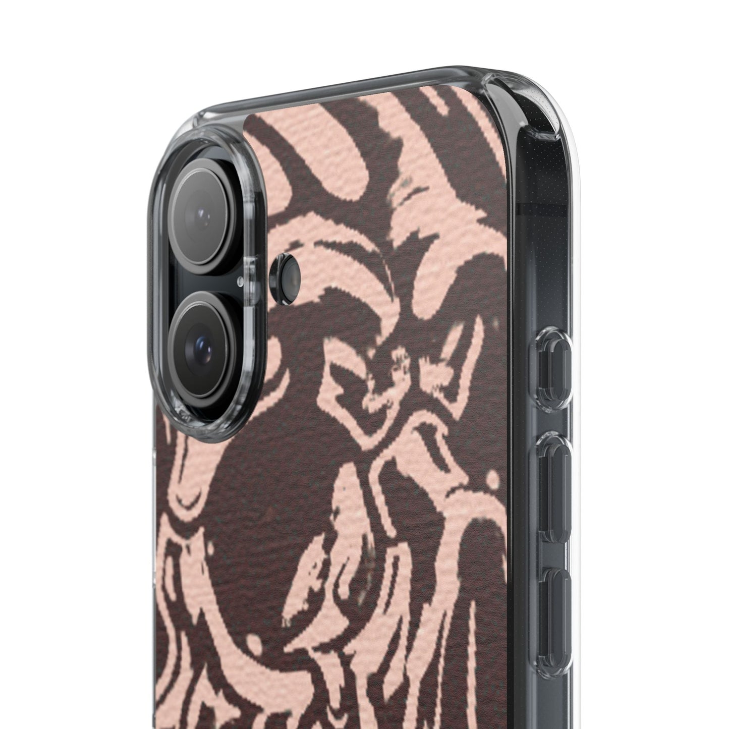 Gothic Abstract Skull Clear Phone Case