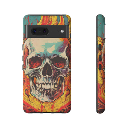 Flaming Skull Tough Phone Case