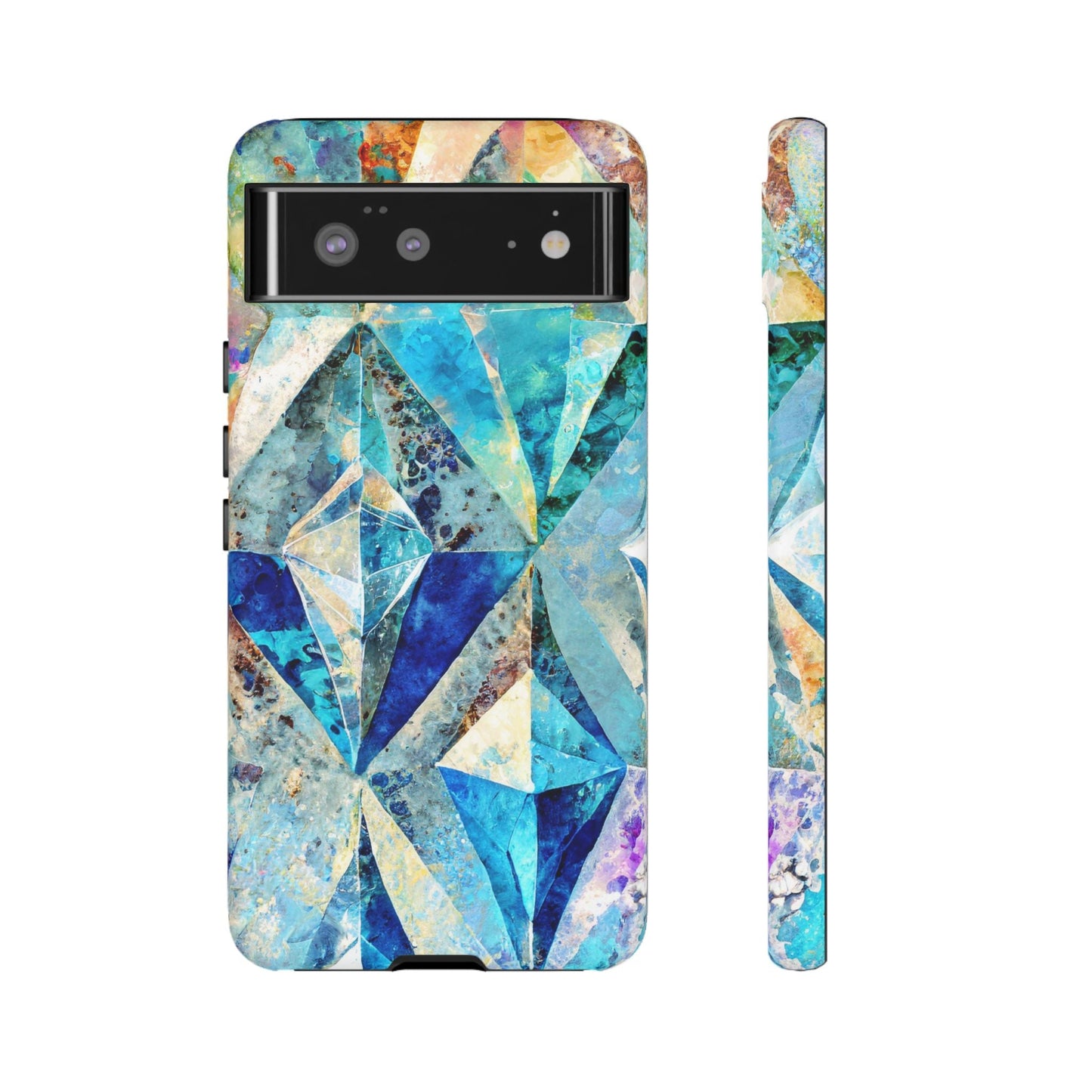 Diamond Blue Abstract Tough Phone Case