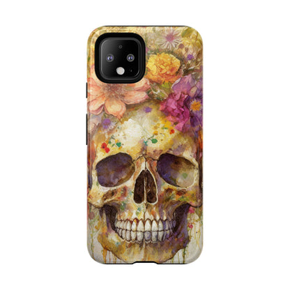 Unique Floral Skull Tough Phone Case