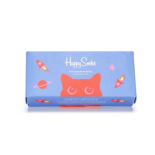 Cats in Space Kids Socks 3 Pack Gift Box