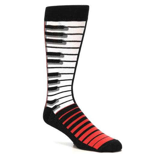 Black White Piano Keys Music  - USA Made - Men's Dress Socks