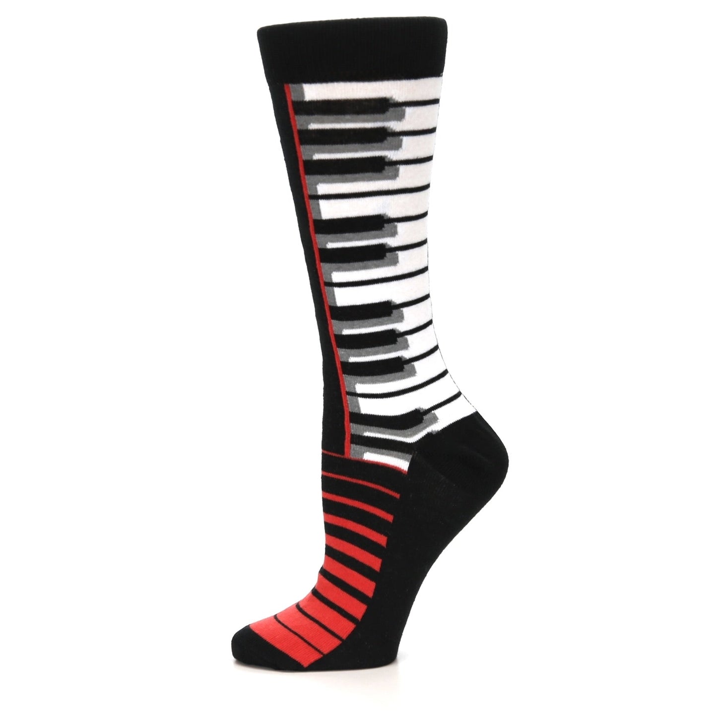 Black White Piano Keys Music - USA Made - Women's Novelty Socks