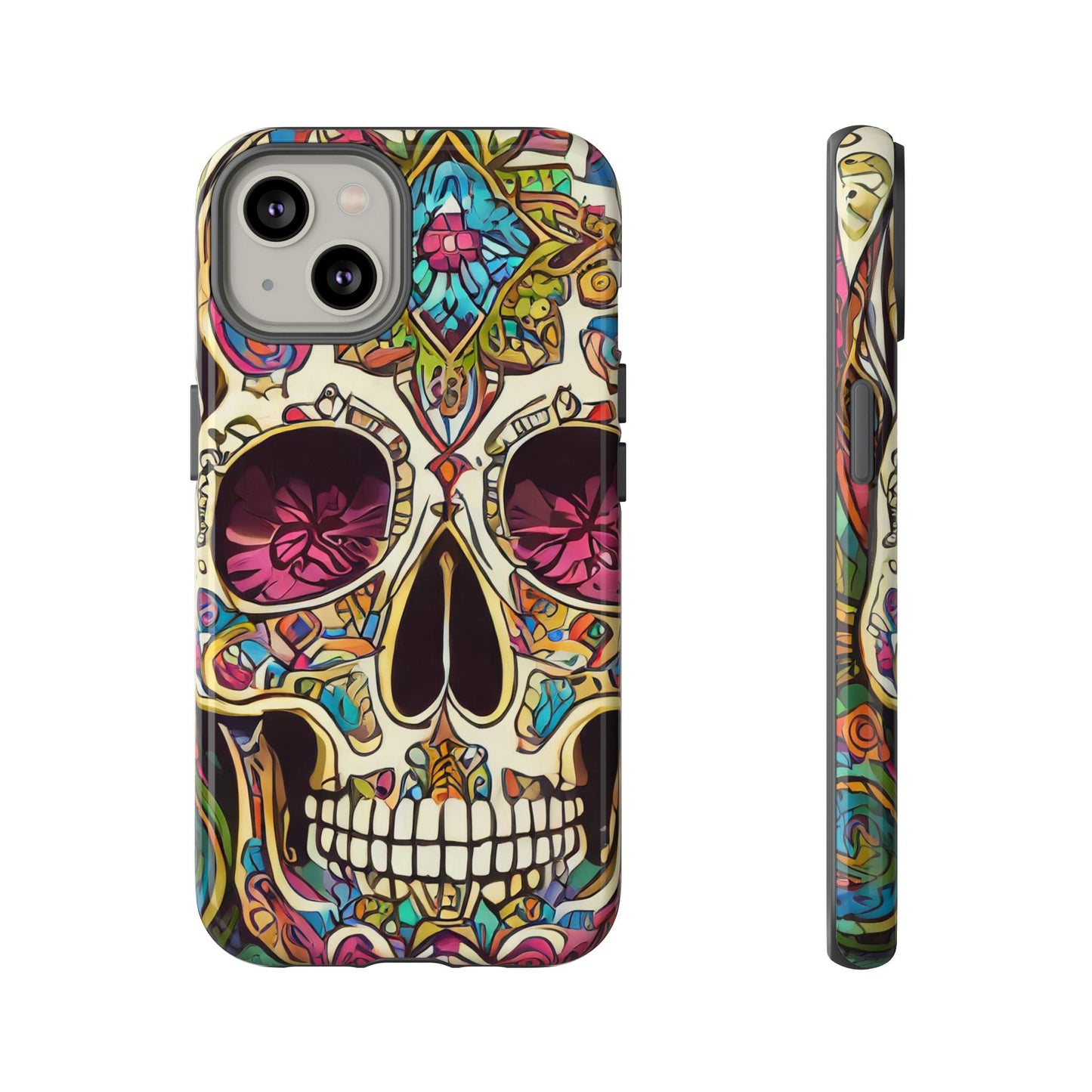 Colorful Sugar Skull Tough Phone Case