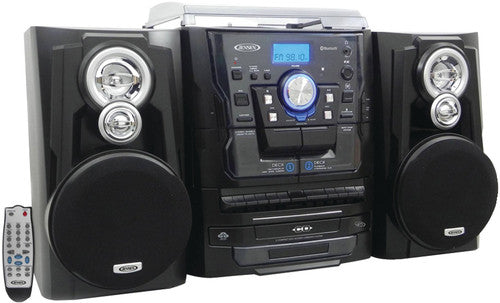 Jensen Jmc1250  Bluetooth Turntable Music Entertainment System CD Cassette AM/FM Radio Black