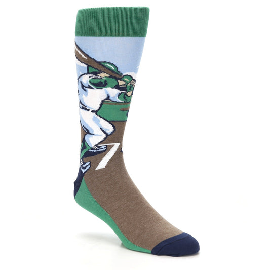 Baseball Player Batter - USA Made Men's Dress Socks