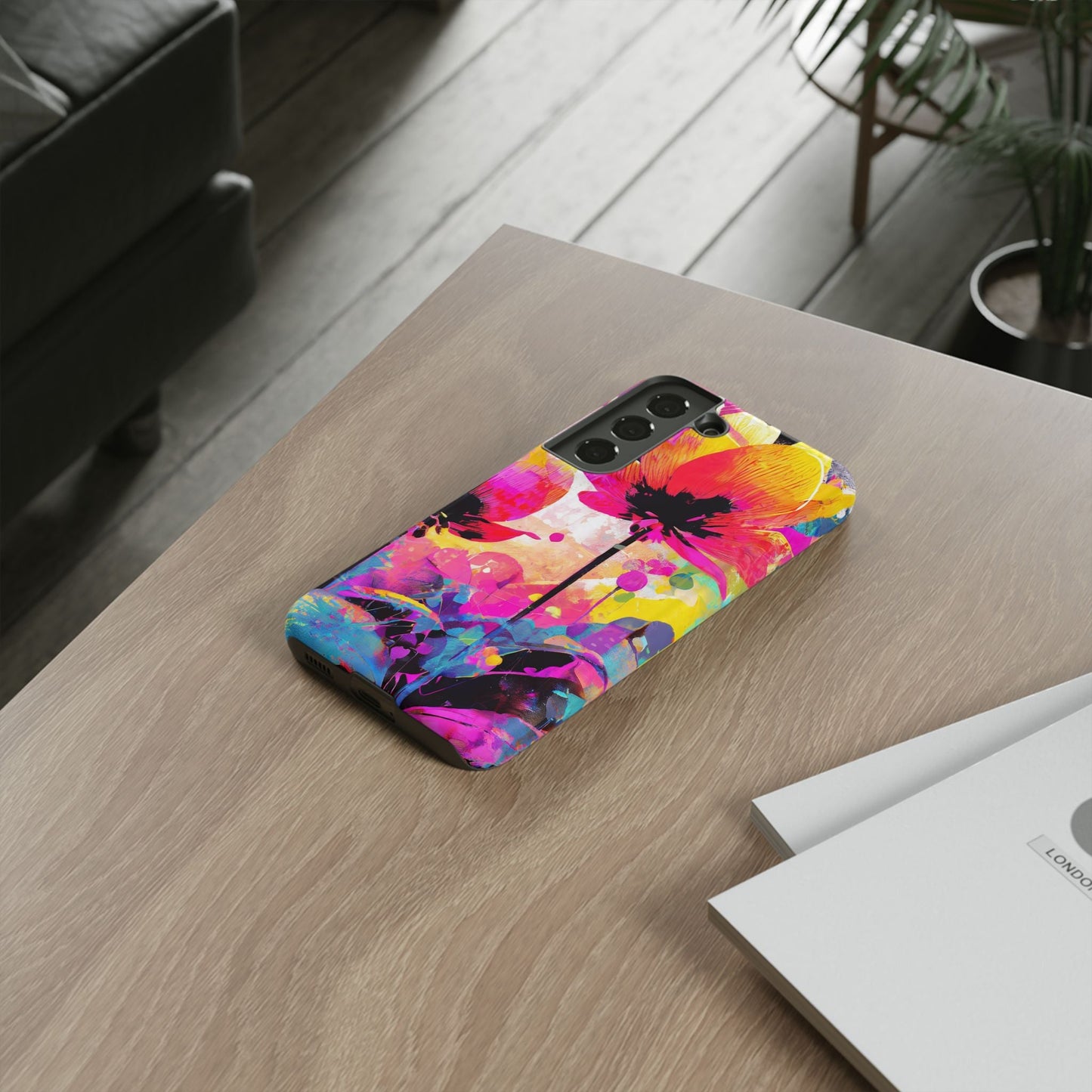 Neon Floral Tough Phone Case
