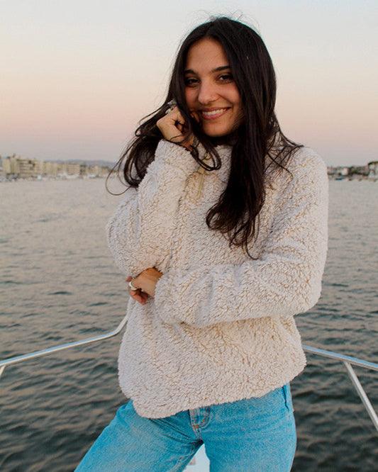 Koloa Sherpa Quarter Zip- Oatmeal Heather