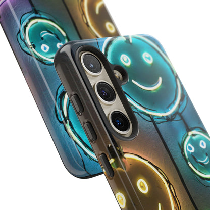 Colorful Neon Smiley Face Phone Case - Tough & Stylish Protection