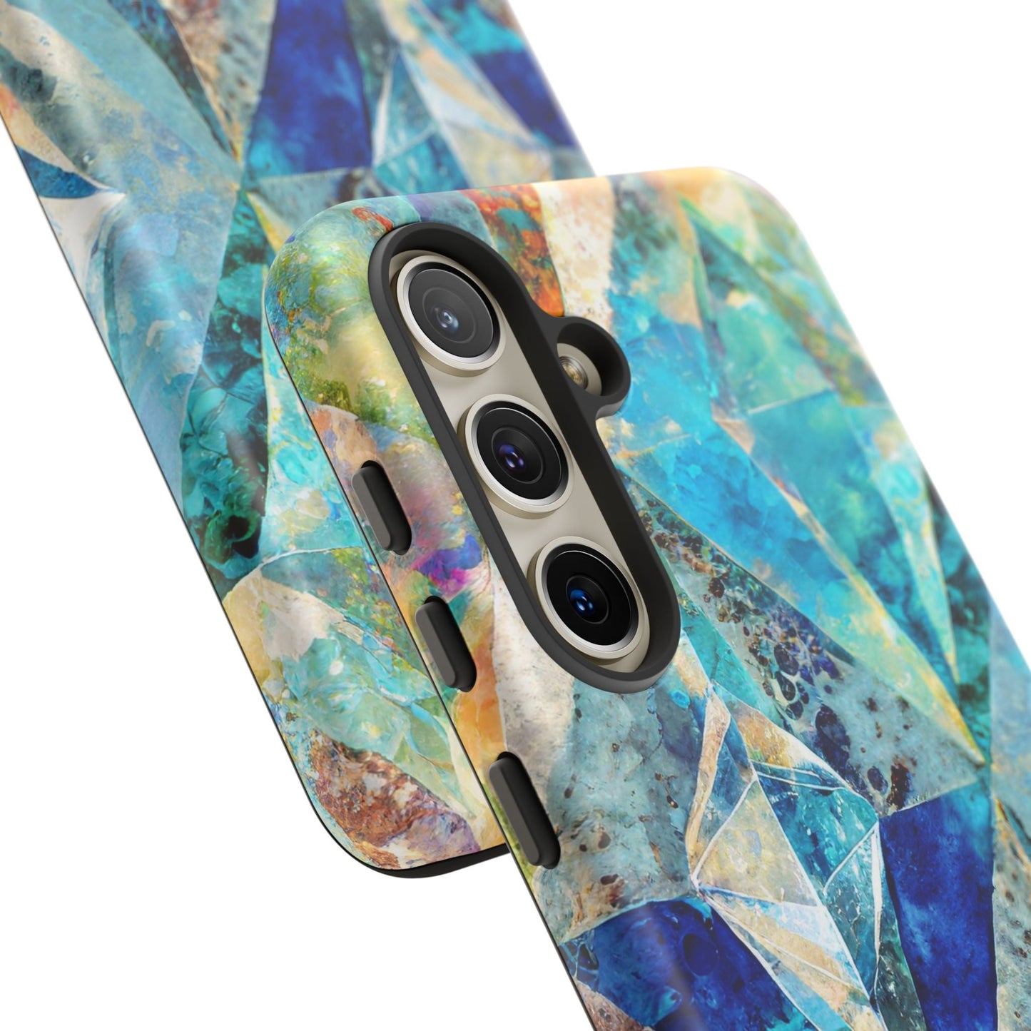 Diamond Blue Abstract Tough Phone Case