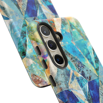 Diamond Blue Abstract Tough Phone Case