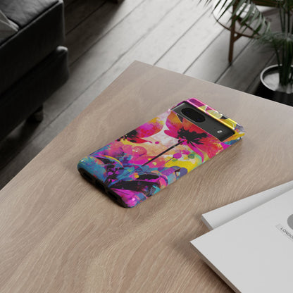 Neon Floral Tough Phone Case