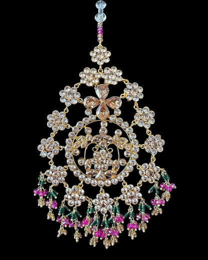 BR486 Safeera bridal set in purple and green combination ( READY TO SHIP )