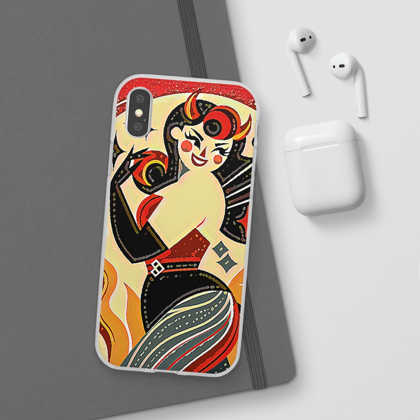 Red & Black Female Devil Flexi Phone Case