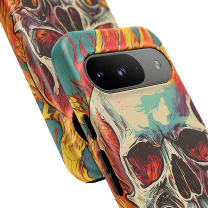 Flaming Skull Tough Phone Case