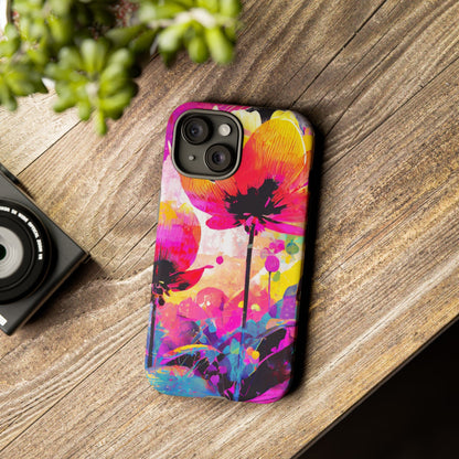 Neon Floral Tough Phone Case