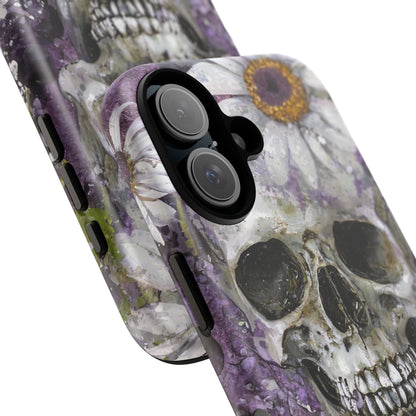 Plum Skull and Daisy Tough Phone Case