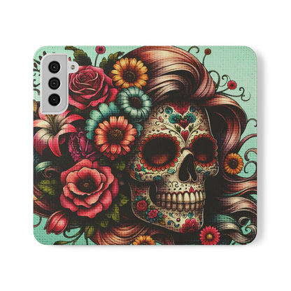 Sugar Skull Flip Wallet Phone Case