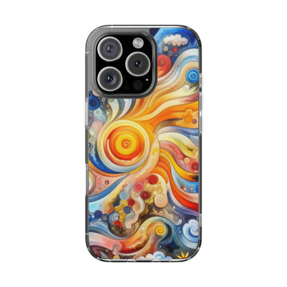Colorful Abstract Swirl Clear Phone Case