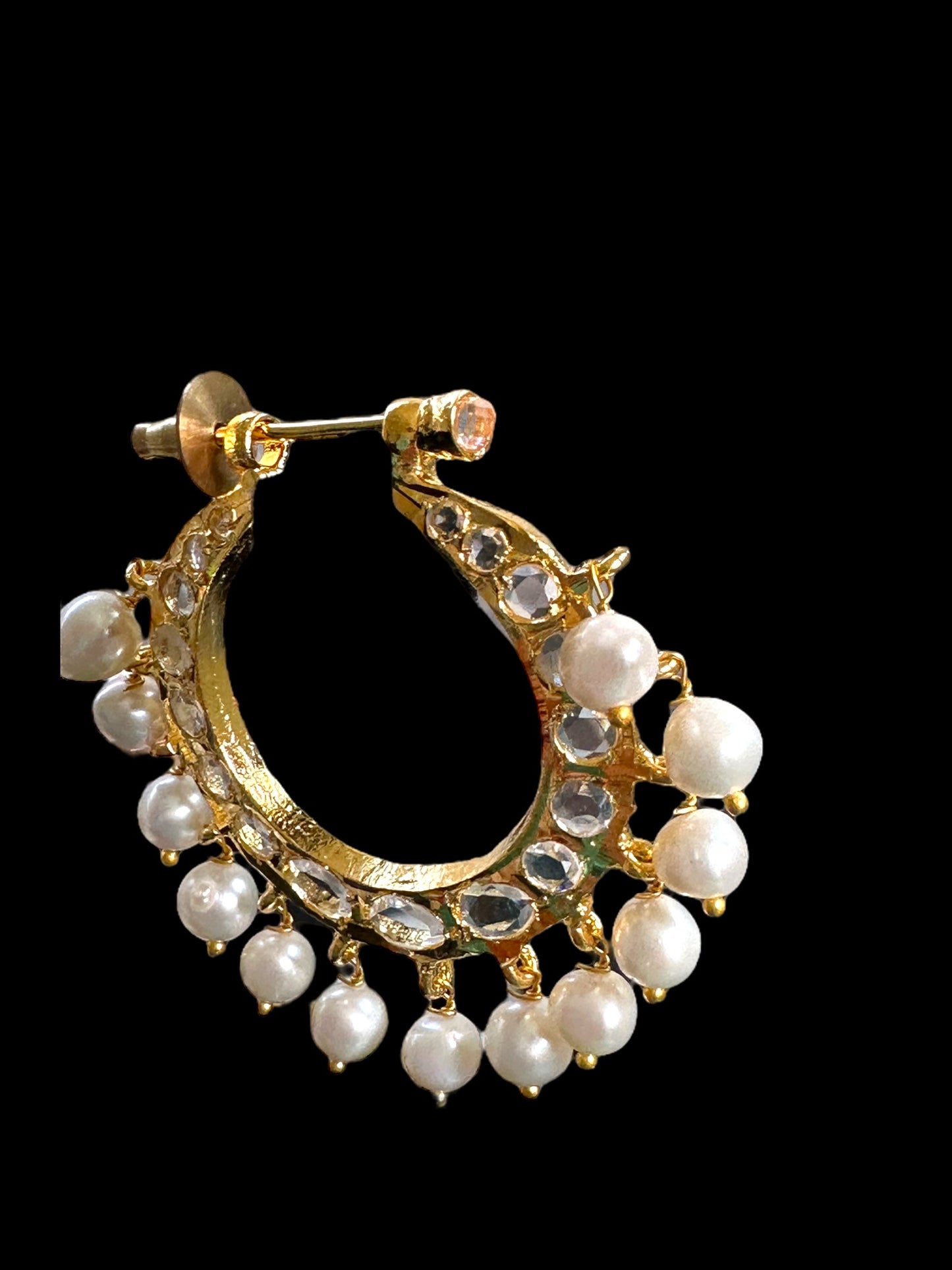 DER558 Chandbali in fresh water pearls ( READY TO SHIP )