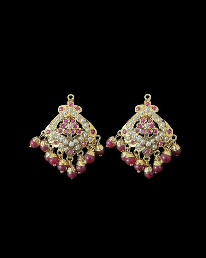 PS547 Ayeza jadau ruby pearl pendant set ( READY TO SHIP )