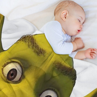 Surprised Shrek Meme Sticker – Funny Ahh! You Just Scared Shrek Decal Throw Blanket
