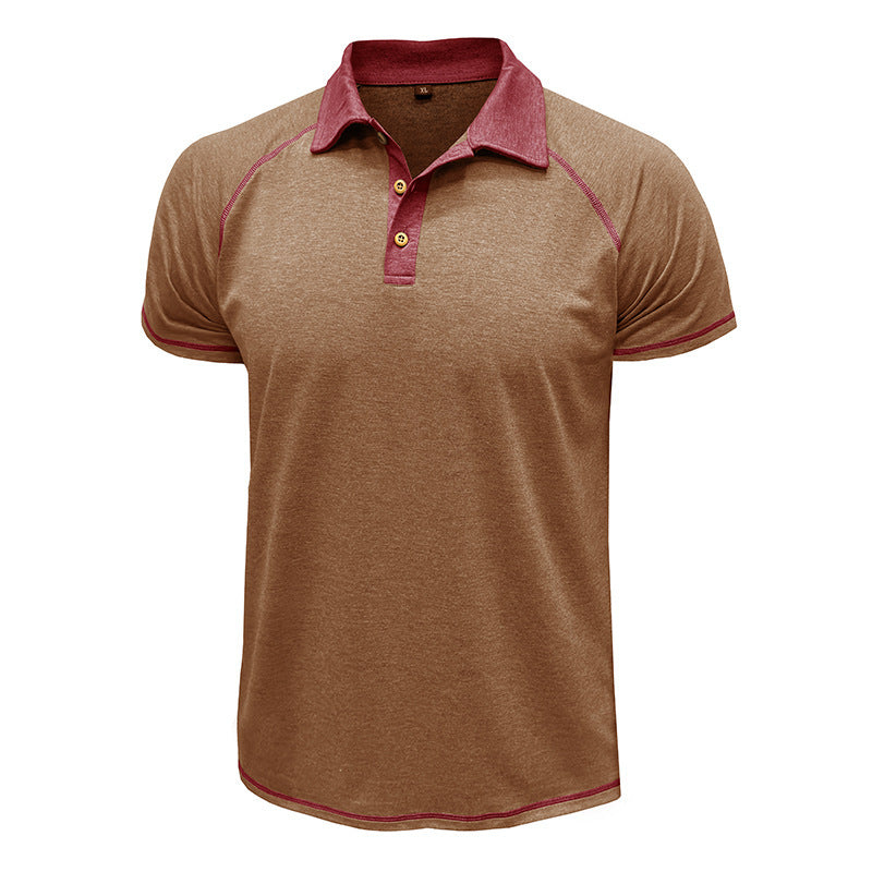 Men's Cotton Blend Contrast Stitch Polo Shirt - Athletic Fit
