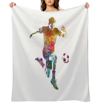 Man Soccer Football Player 09 Throw Blanket