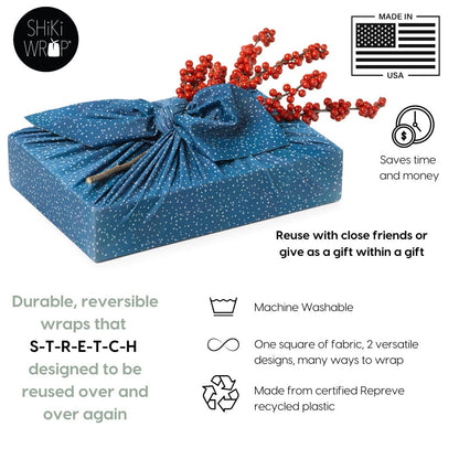 Assorted Set of 9 Reusable Cloth Furoshiki Gift Wrap | Holiday Collection