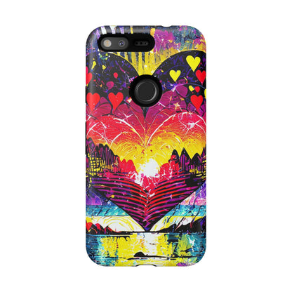 Vibrant Heart Sunset Tough Phone Case